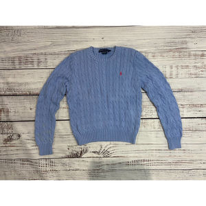 Blue Cable Knit Sweater